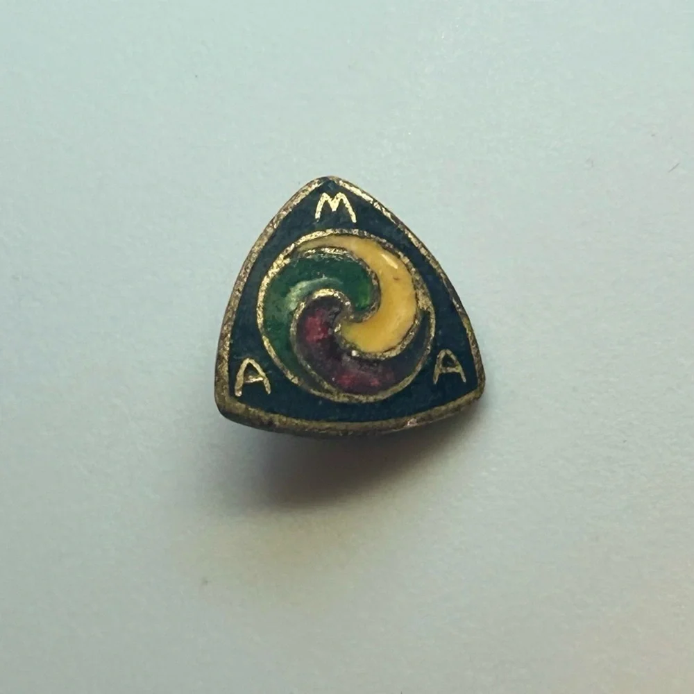 Vintage AMA Motorcycle Association Member Pin Tri-Color Enamel Gold Tone